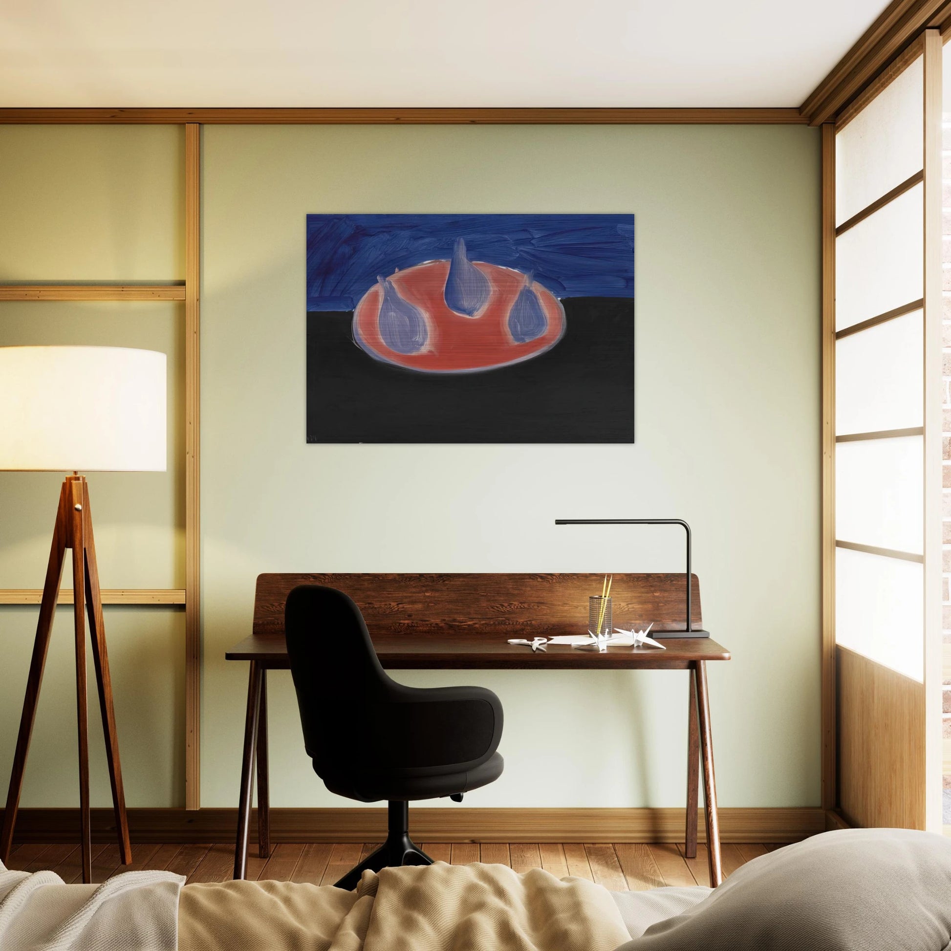 Poires sur une assiette rose - 1954 - Nicolas de Stael Brushed Aluminum Print - 70x100 cm / 28x40 inches | Nicolas de Stael Aluminum Print | Nicolas de Stael Prints