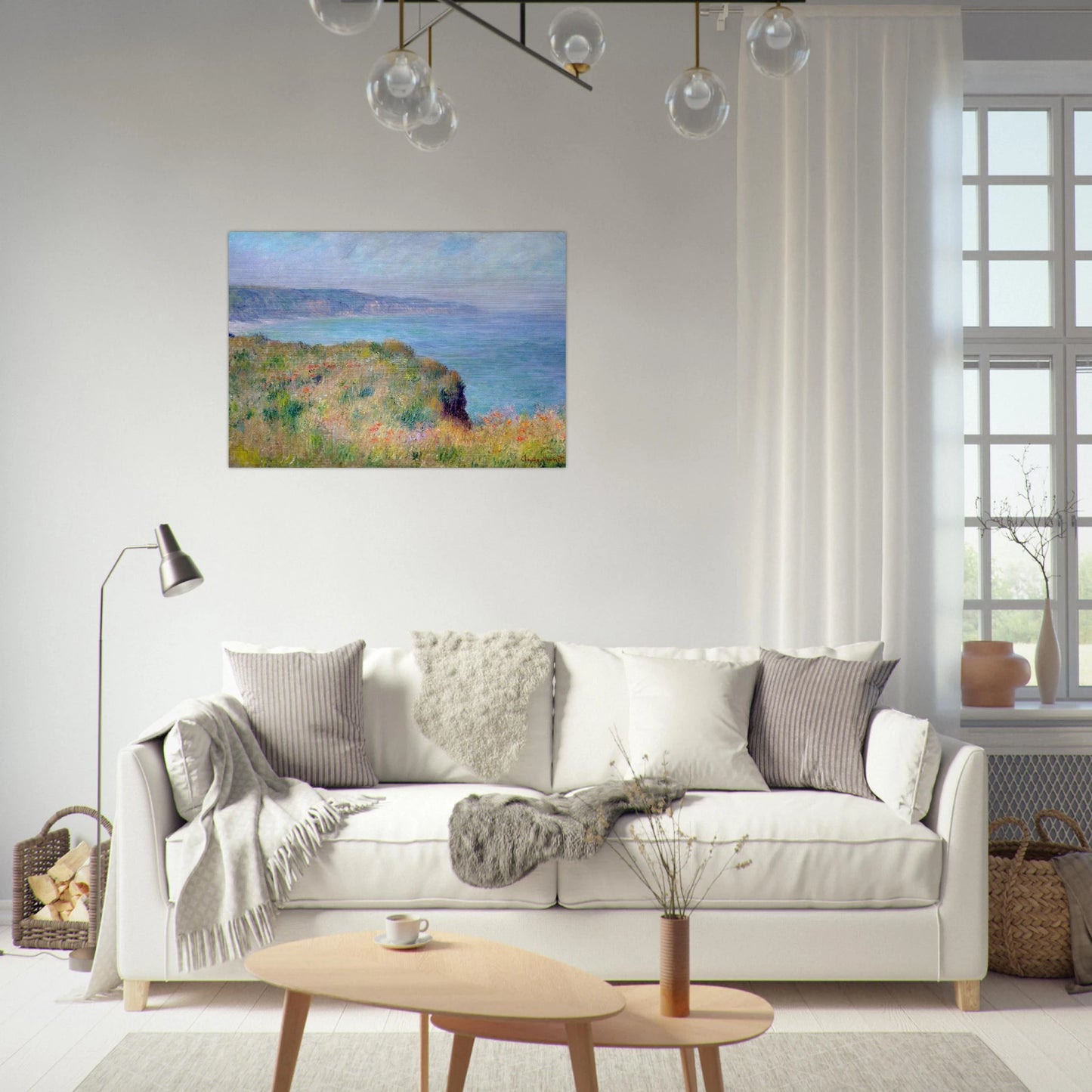 Cliff near Pourville - claude monet Brushed Aluminum Print - 70x100 cm / 28x40 inches | claude monet Aluminum Print | claude monet Prints