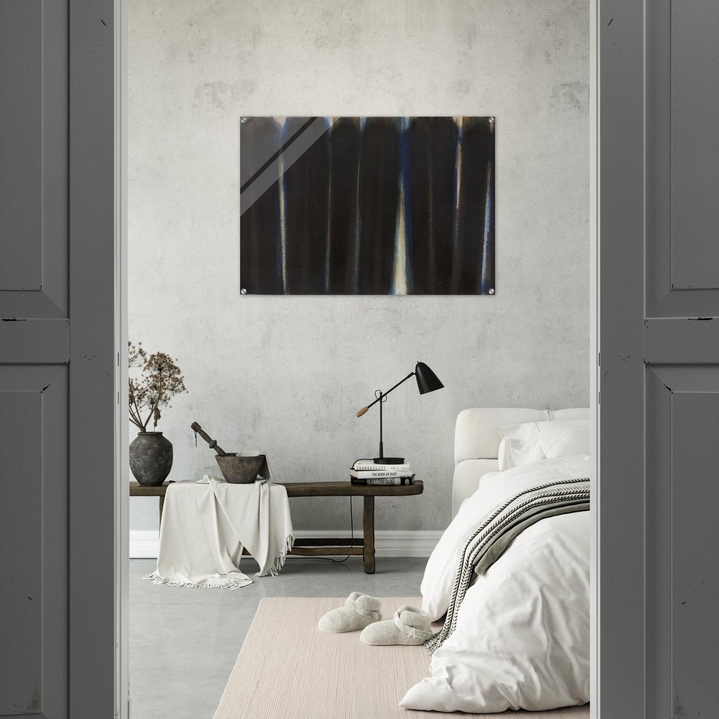 Burnt Umber and Ultramarine - 1973 - Yun Hyong-keun Acrylic Print - 70x100 cm / 28x40″ inches | Yun Hyong-keun Wall Art | Yun Hyong-keun Prints