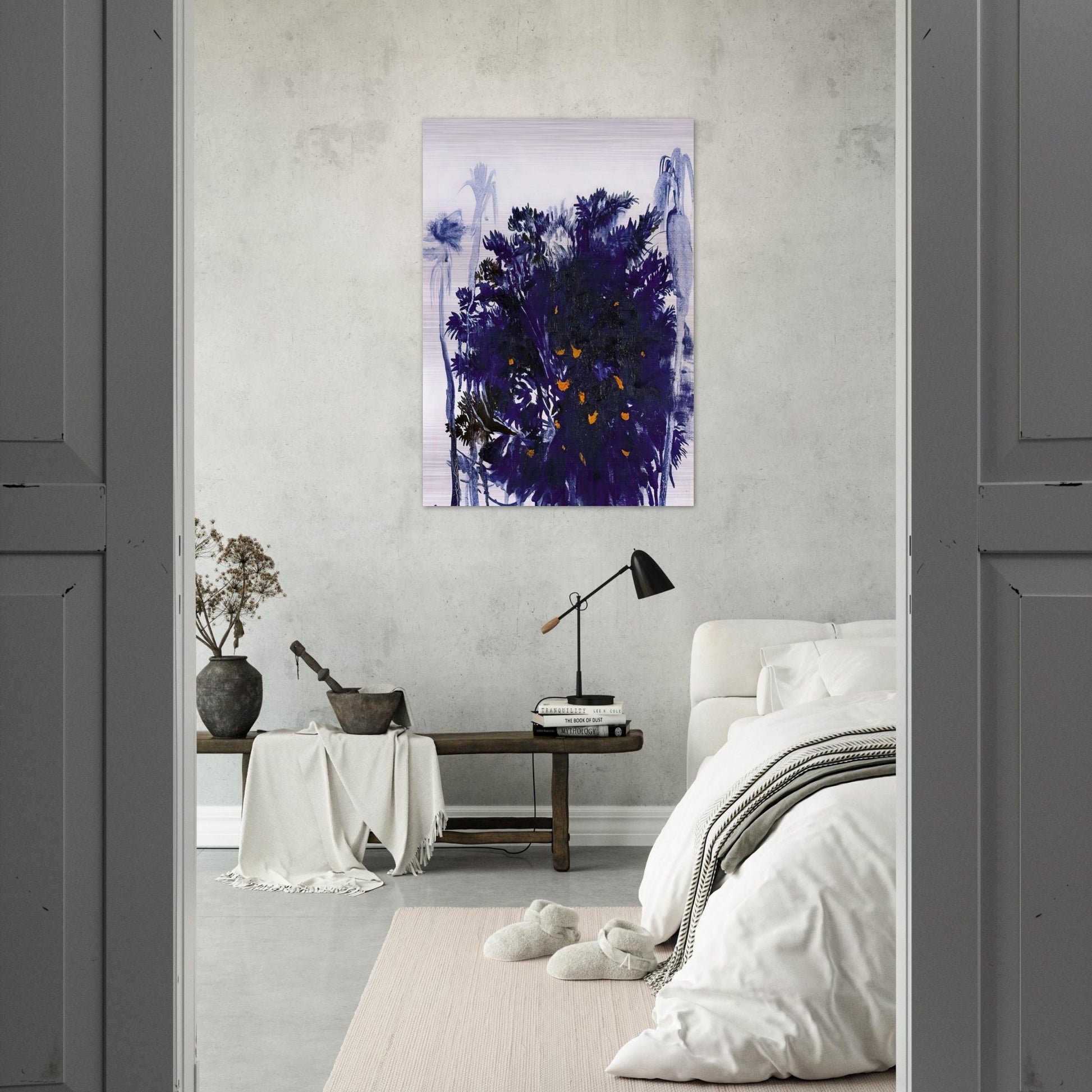 Moreton Bay Fig and Palm Trees - figurative - Brett Whiteley Brushed Aluminum Print - 70x100 cm / 28x40 inches | Brett Whiteley Aluminum Print | Brett Whiteley Prints
