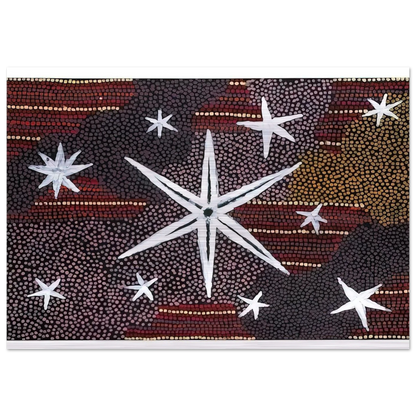 Rêve Etoile - 2001 - Clifford Possum Tjapaltjarri Brushed Aluminum Print - 70x100 cm / 28x40 inches | Clifford Possum Tjapaltjarri Aluminum Print | Clifford Possum Tjapaltjarri Prints