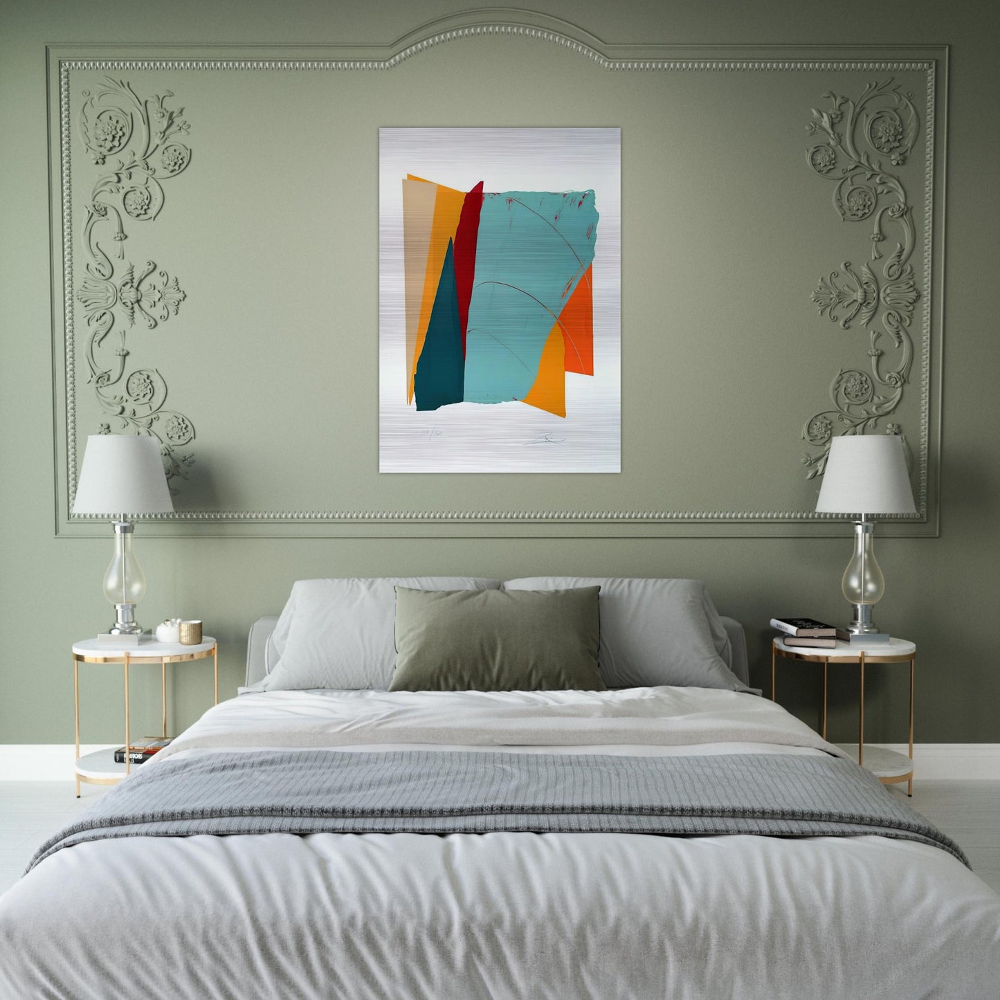 Red Line II - 1979 - Larry Zox Brushed Aluminum Print - 70x100 cm / 28x40 inches | Larry Zox Aluminum Print | Larry Zox Prints