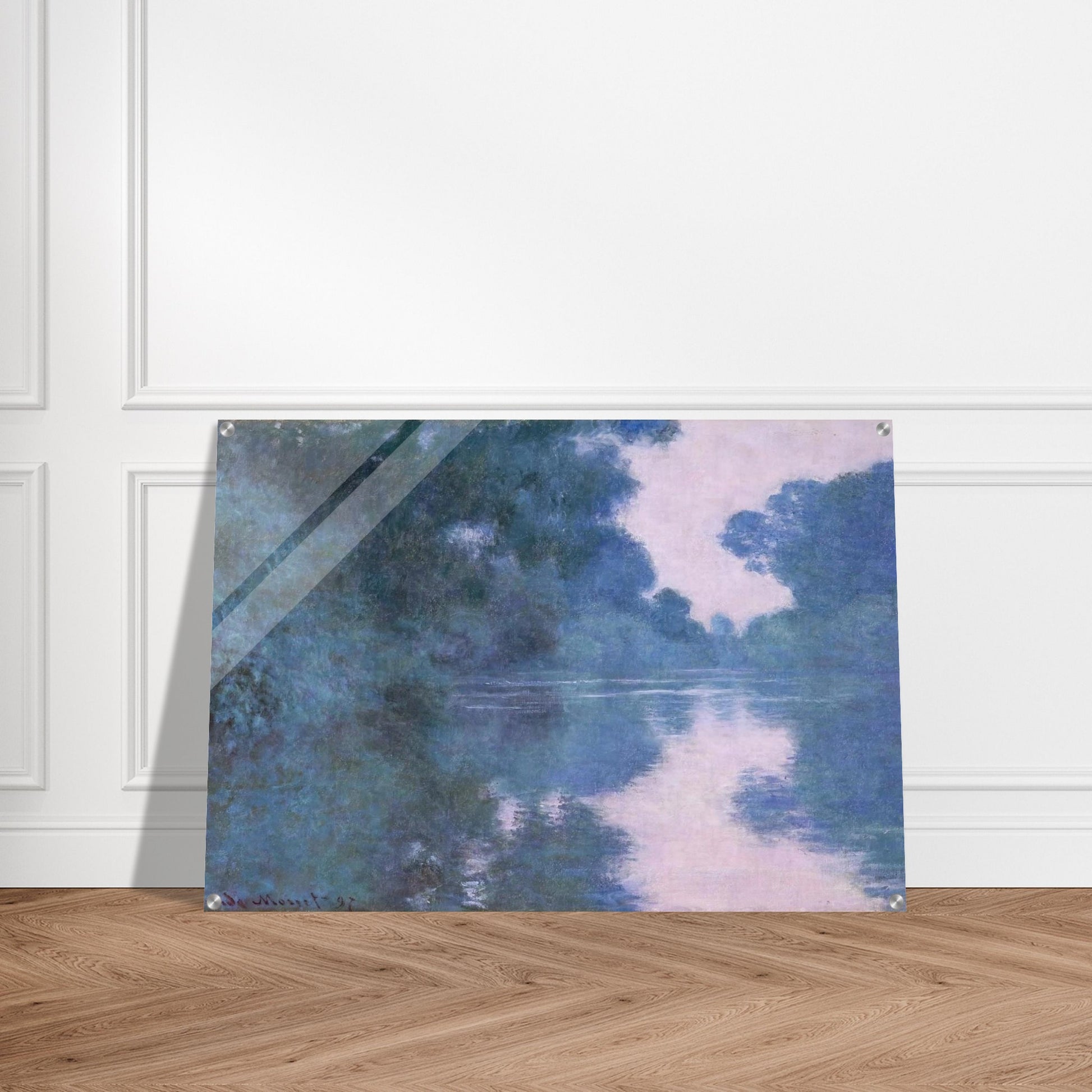 Morning on the Seine near Giverny 02 - claude monet Acrylic Print - 70x100 cm / 28x40″ inches