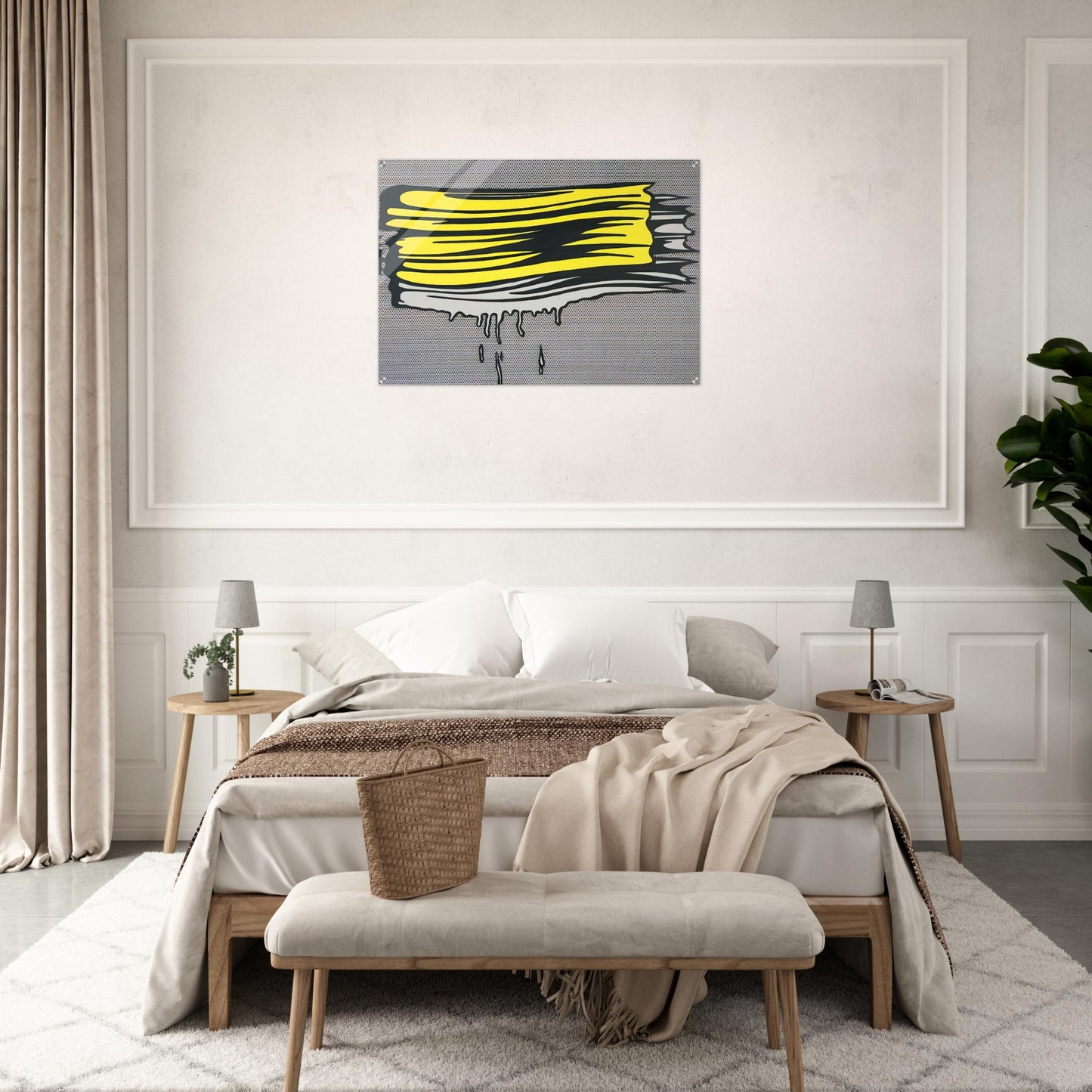 YELLOW AND WHITE BRUSHSTROKES 1965 - Roy Lichtenstein Acrylic Print - 70x100 cm / 28x40″ inches