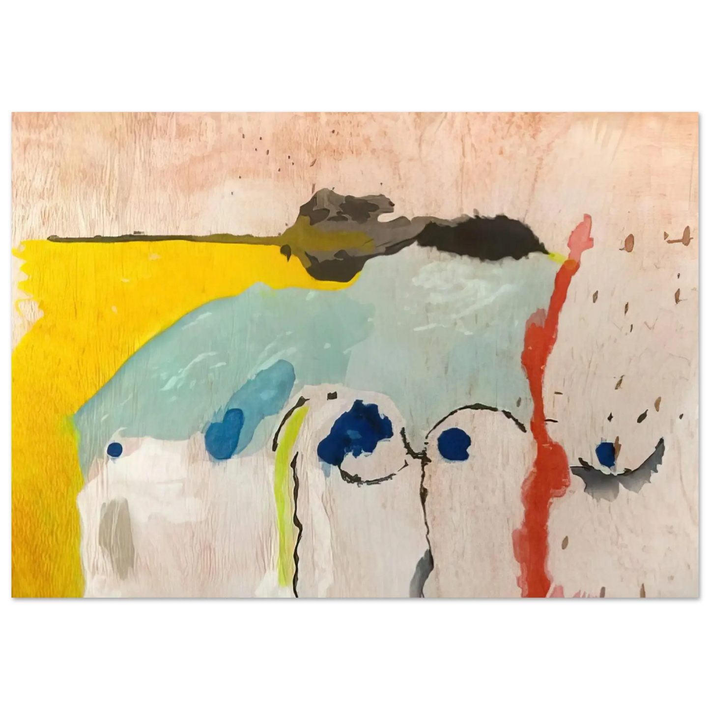 Helen Frankenthaler - Tales of Genji I - 1998 Wall art - 30x45 cm / 12x18 Inches - Premium Wooden Framed Poster With Fine Art Paper - Black frame