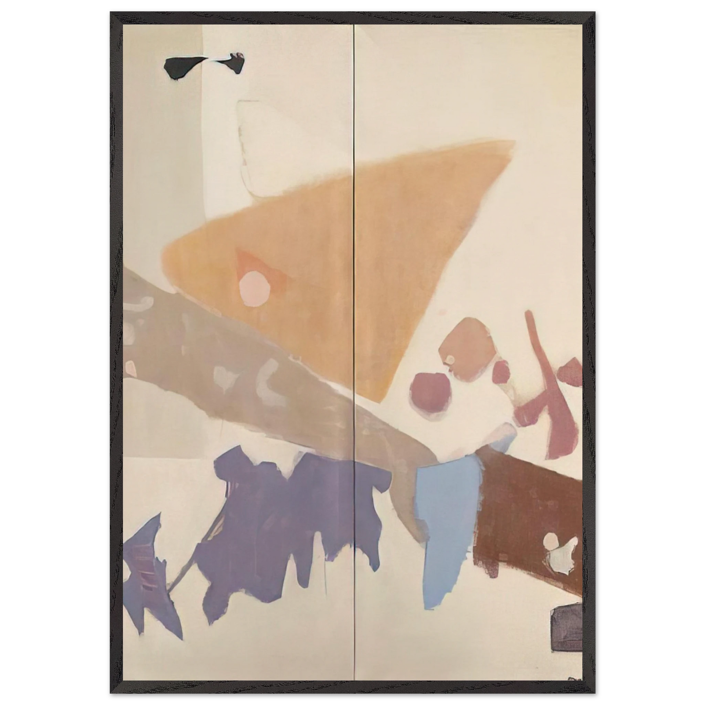 Screen I diptych - 1955 - Kenzo Okada 70x100 cm / 28x40 inches Framed Art Print – Black Wooden Frame