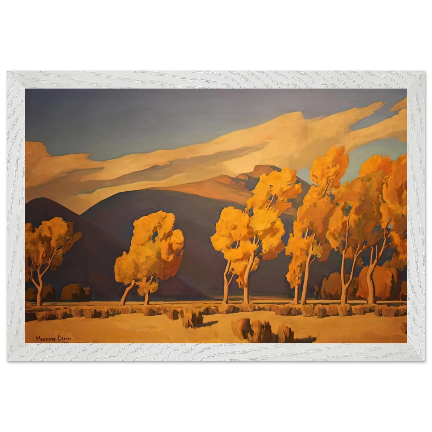 Maynard Dixon - NOVEMBER IN NEVADA 1935 Wall art - 30x45 cm / 12x18 Inches - Premium Wooden Framed Poster With Fine Art Paper - Wood frame