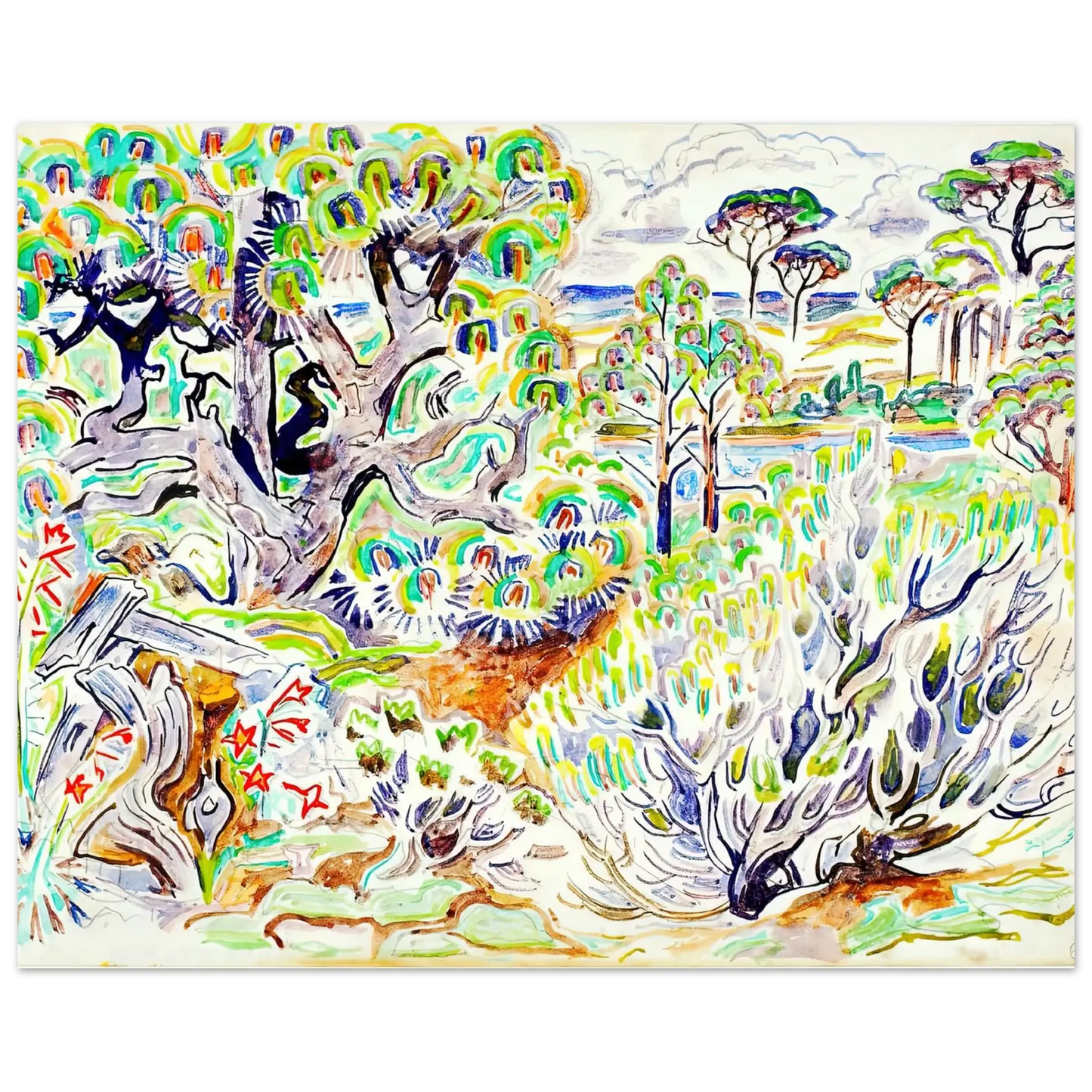 Walter Inglis Anderson - Walter Anderson Wall art - 20x25 cm / 8x10 Inches - Premium Wooden Framed Poster With Fine Art Paper - Wood frame