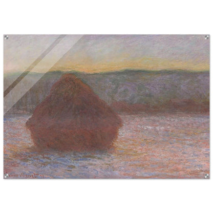 Stack of Wheat Thaw, Sunset - claude monet Acrylic Print - 70x100 cm / 28x40″ inches