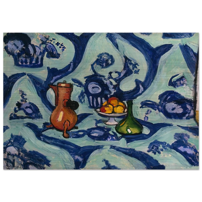STILL LIFE WITH BLUE TABLECLOTH 1906 - Henri Matisse Brushed Aluminum Print - 70x100 cm / 28x40 inches | Henri Matisse Aluminum Print | Henri Matisse Prints