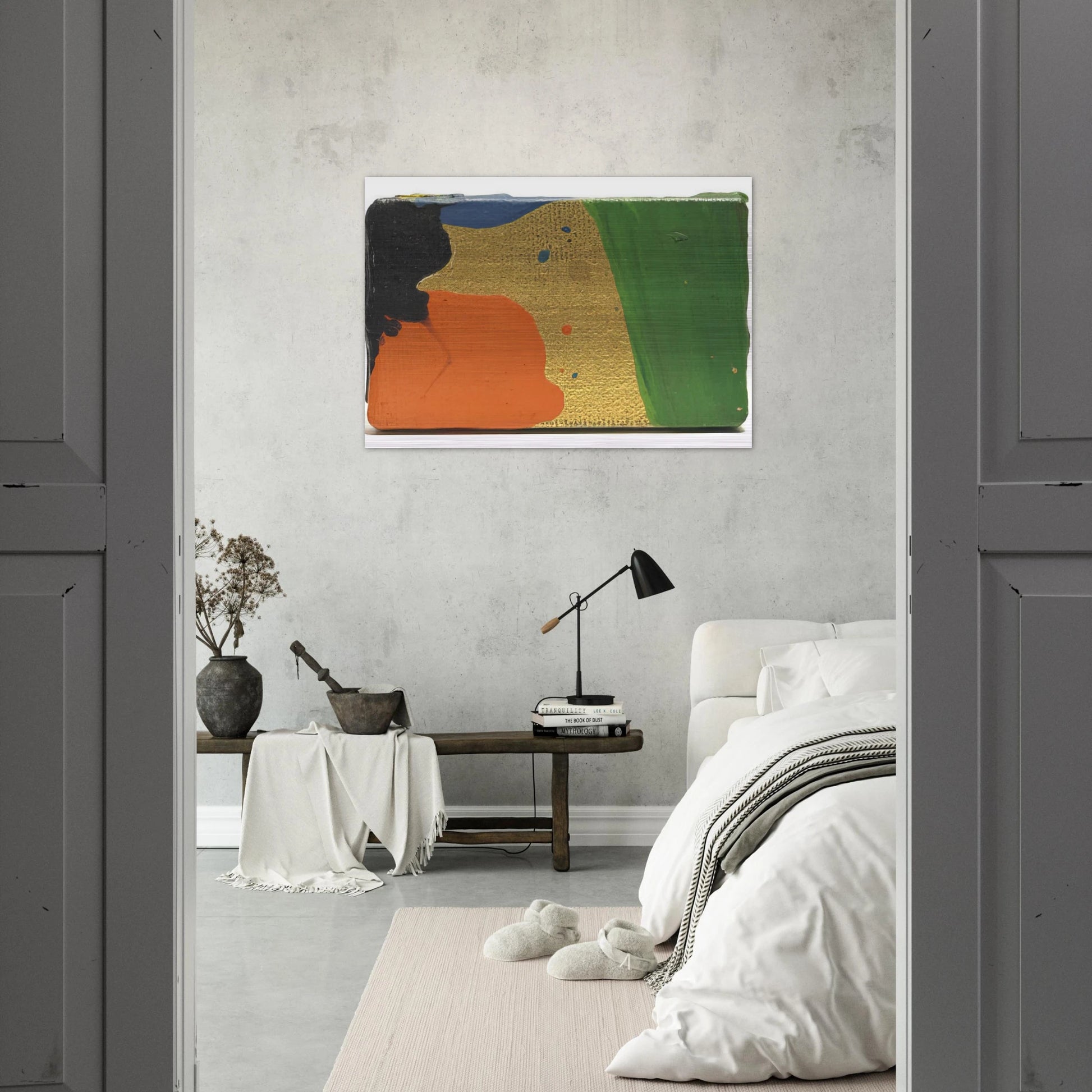 Untitled  Sam Francis for Arnold Newman  - Sam Francis Brushed Aluminum Print - 70x100 cm / 28x40 inches | Sam Francis Aluminum Print | Sam Francis Prints