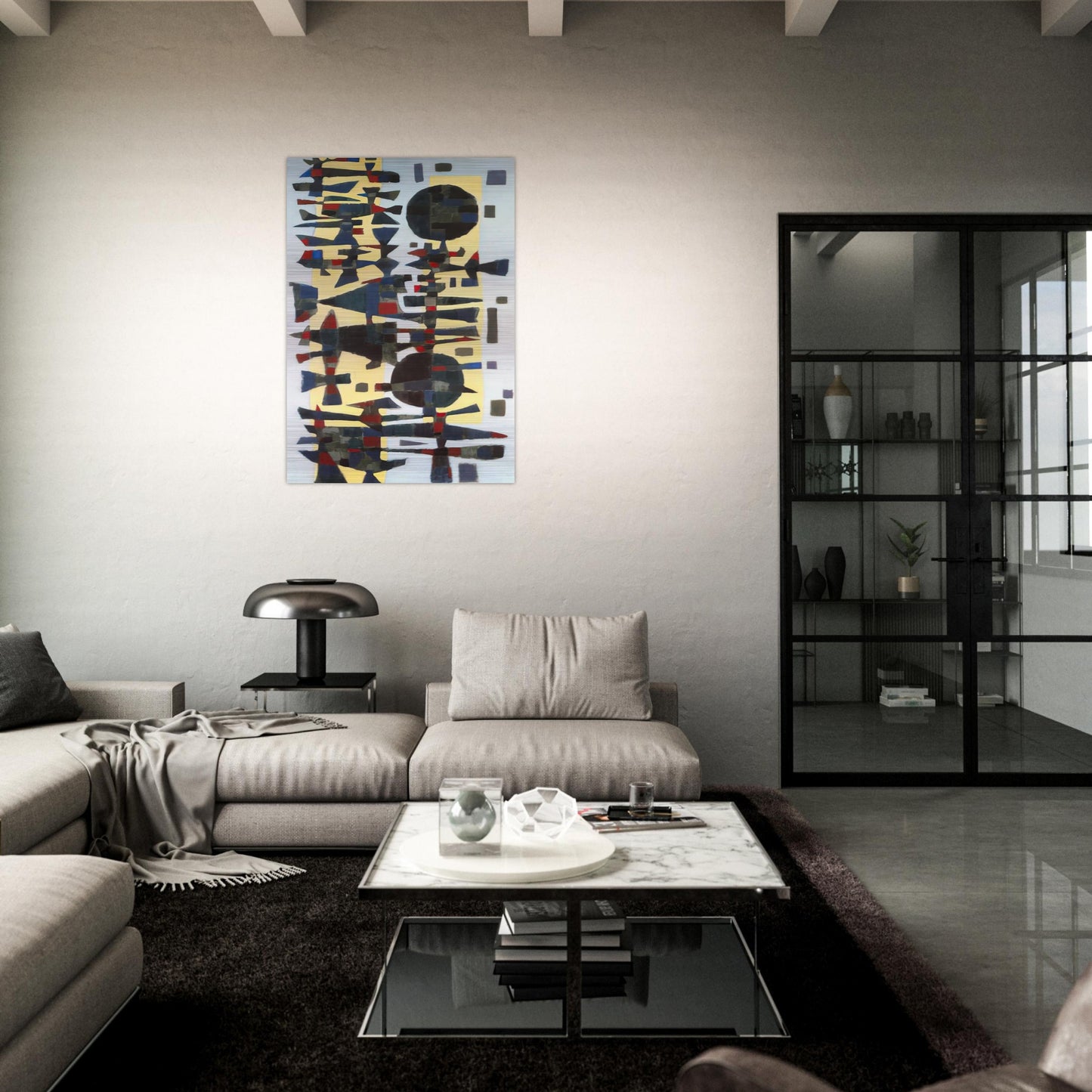 Fête en Zeeland - 1955 - Alfred Manessier Brushed Aluminum Print - 70x100 cm / 28x40 inches | Alfred Manessier Aluminum Print | Alfred Manessier Prints