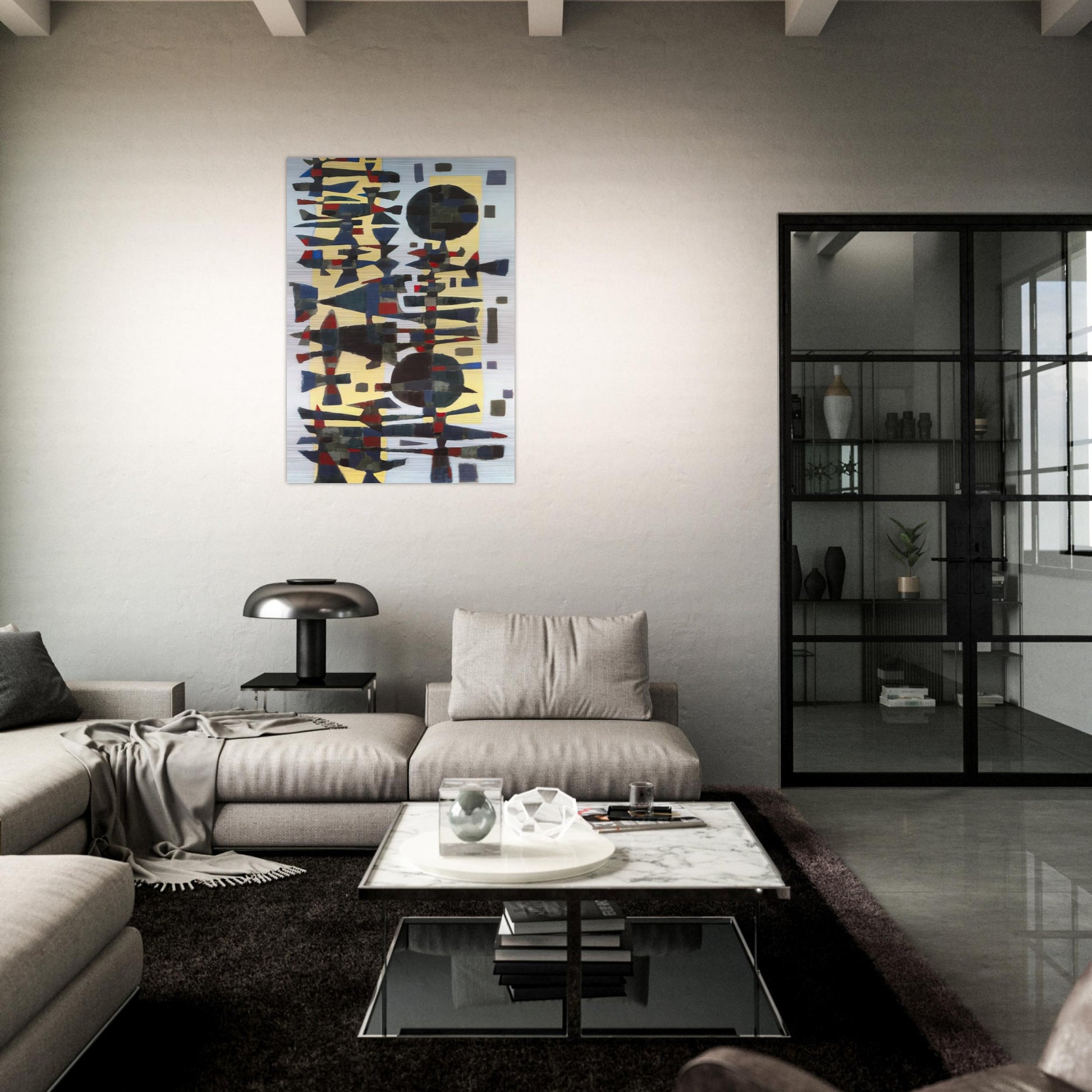 Fête en Zeeland - 1955 - Alfred Manessier Brushed Aluminum Print - 70x100 cm / 28x40 inches | Alfred Manessier Aluminum Print | Alfred Manessier Prints