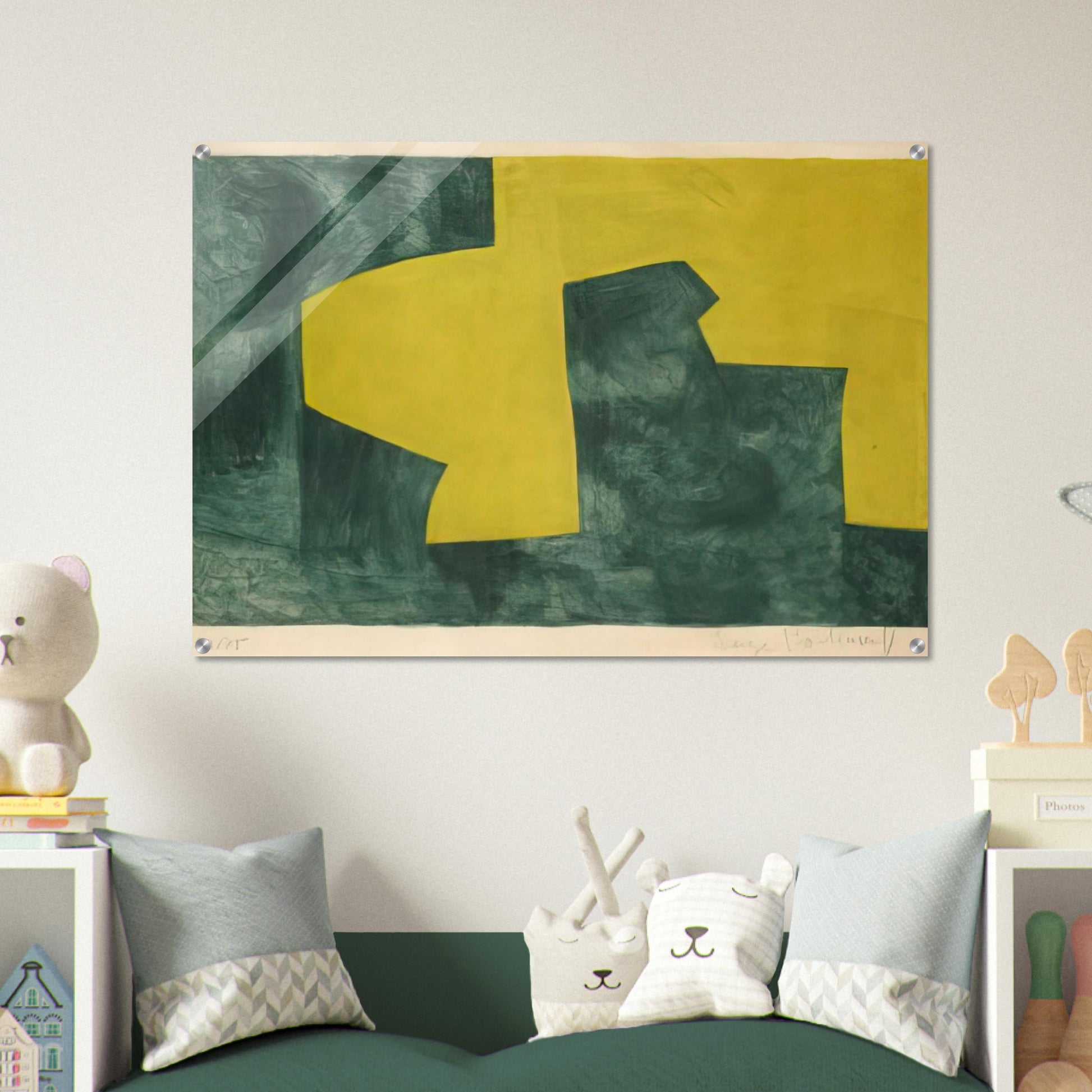 Composition verte et jaune - 1966 - Serge Poliakoff Acrylic Print - 70x100 cm / 28x40″ inches