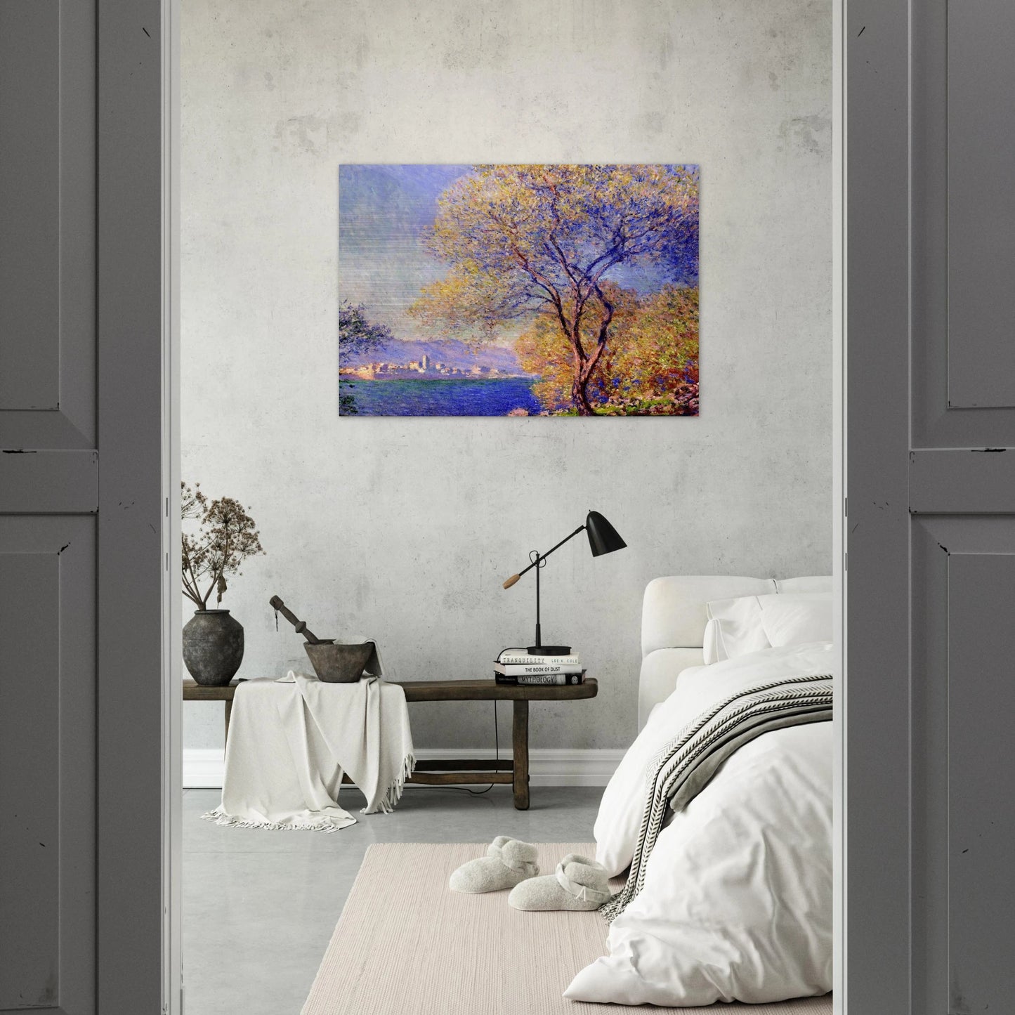 Antibes Seen from the Salis Gardens 01 - claude monet Brushed Aluminum Print - 70x100 cm / 28x40 inches | claude monet Aluminum Print | claude monet Prints