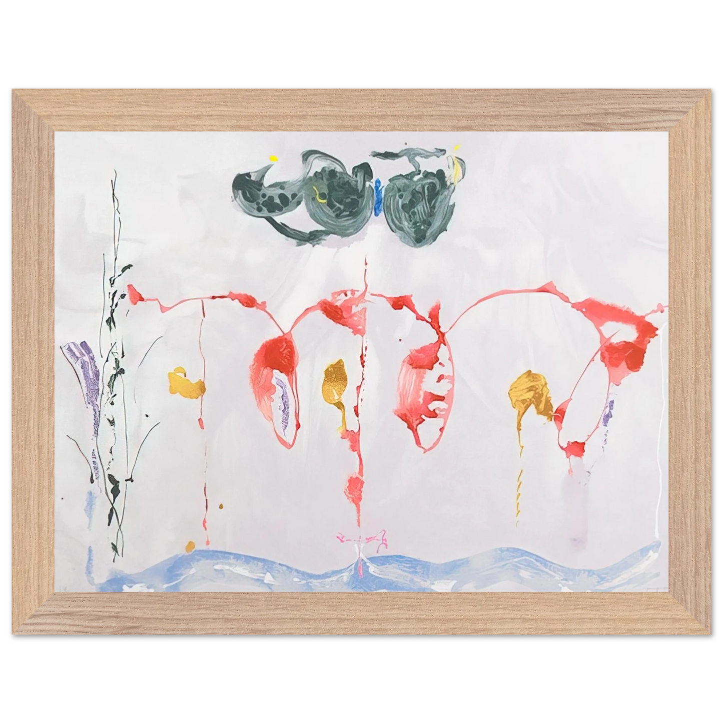 Helen Frankenthaler - Aerie - 2009 Wall art - A2 (42 x 59.4  cm) - Premium Wooden Framed Poster With Fine Art Paper-canvas - Wood frame