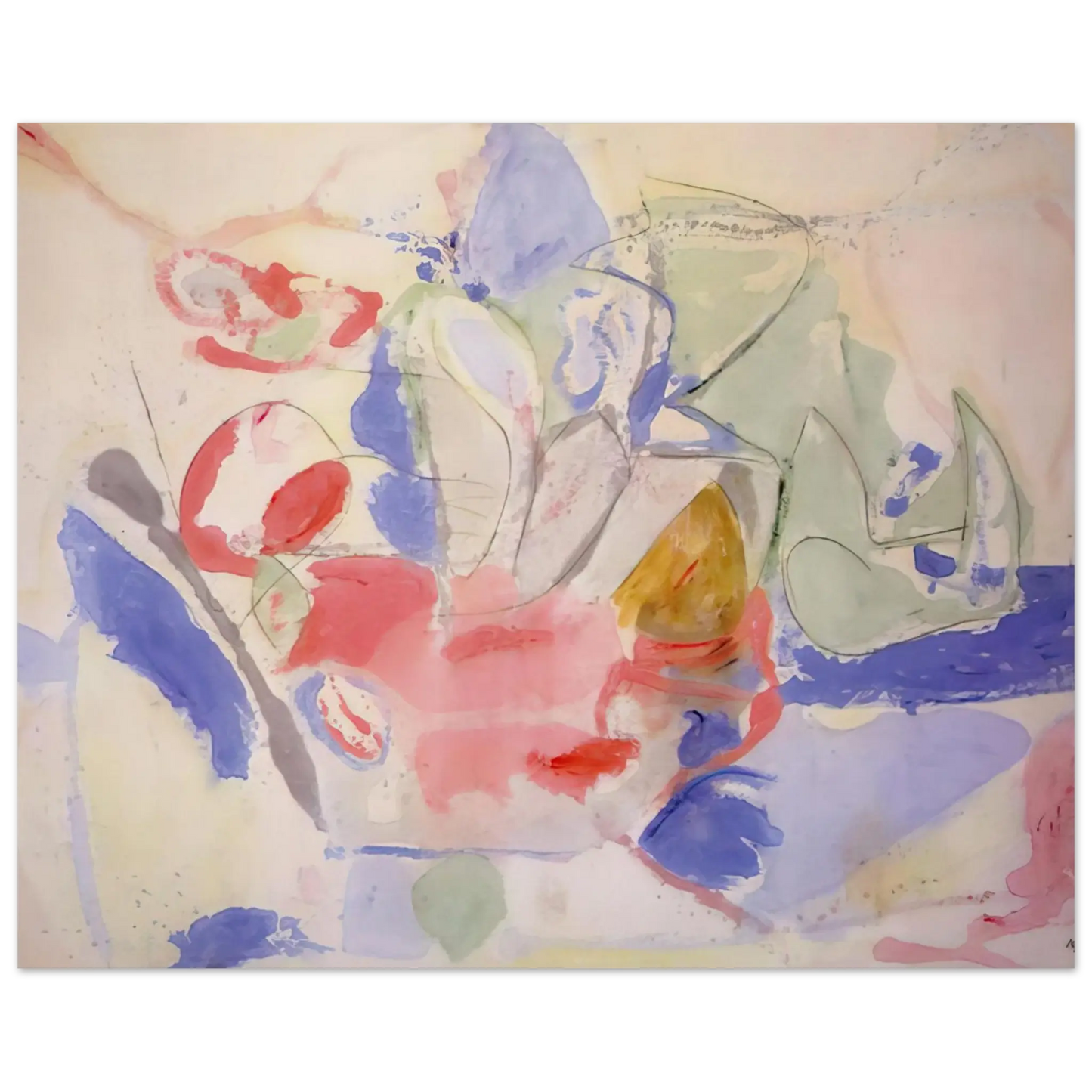 Helen Frankenthaler - Mountains and Sea - 1952 Wall art - 13x18 cm / 5x7 Inches - Premium Wooden Framed Poster With Fine Art Paper - Wood frame