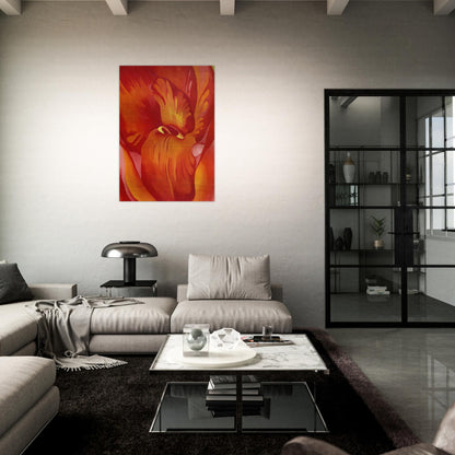 Canna Red and Orange - Georgia O'Keeffe Brushed Aluminum Print - 70x100 cm / 28x40 inches | Georgia O'Keeffe Aluminum Print | Georgia O'Keeffe Prints