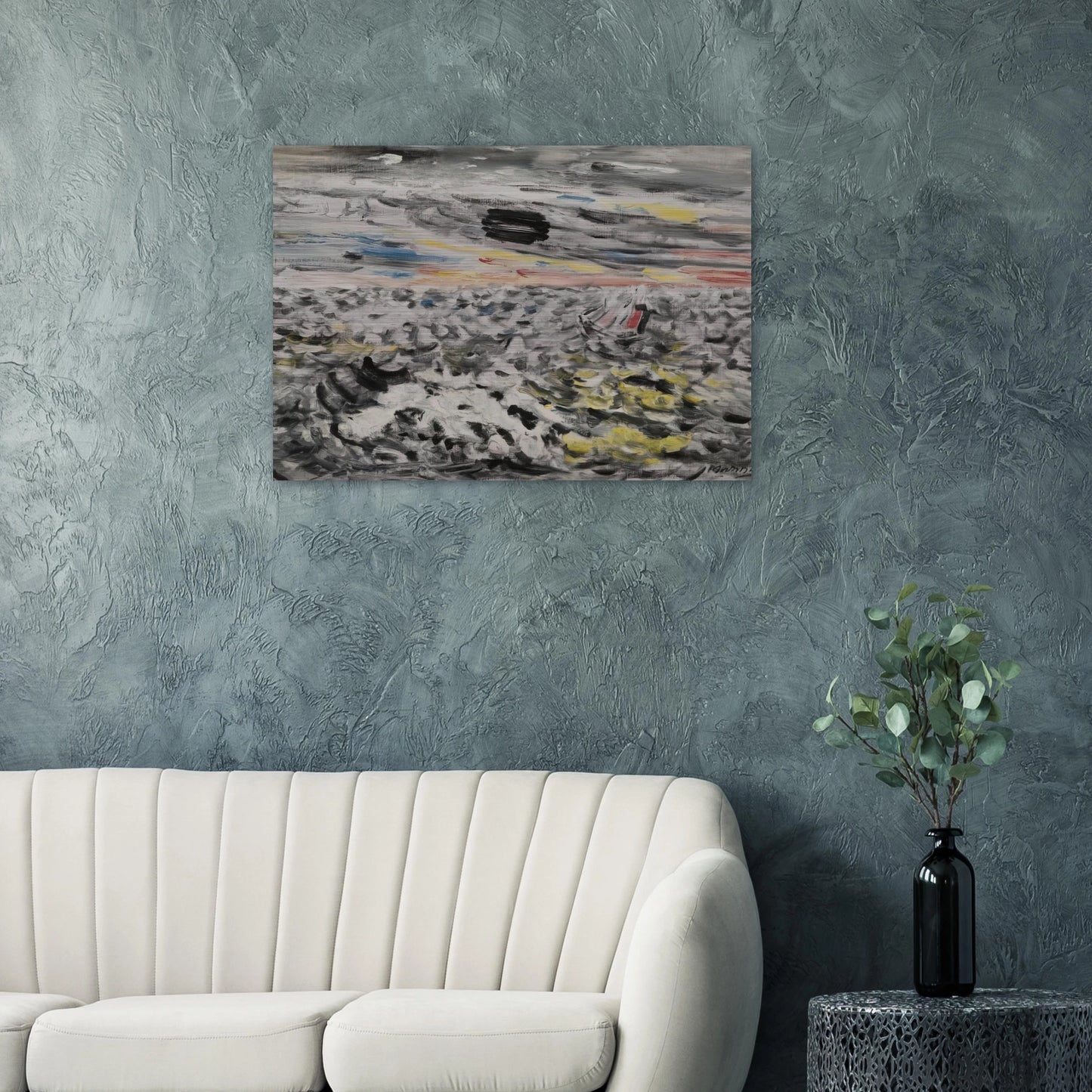 Movement in Greys and Yellows - 1946 - John Marin Brushed Aluminum Print - 70x100 cm / 28x40 inches | John Marin Aluminum Print | John Marin Prints
