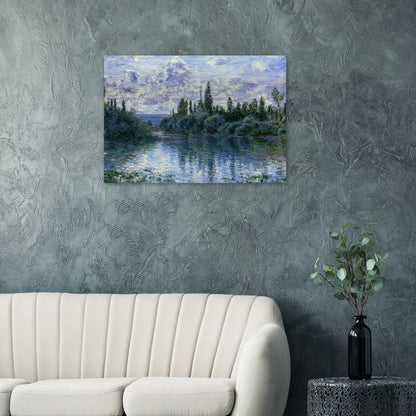 Arm of the Seine near Vetheuil - claude monet Brushed Aluminum Print - 70x100 cm / 28x40 inches | claude monet Aluminum Print | claude monet Prints