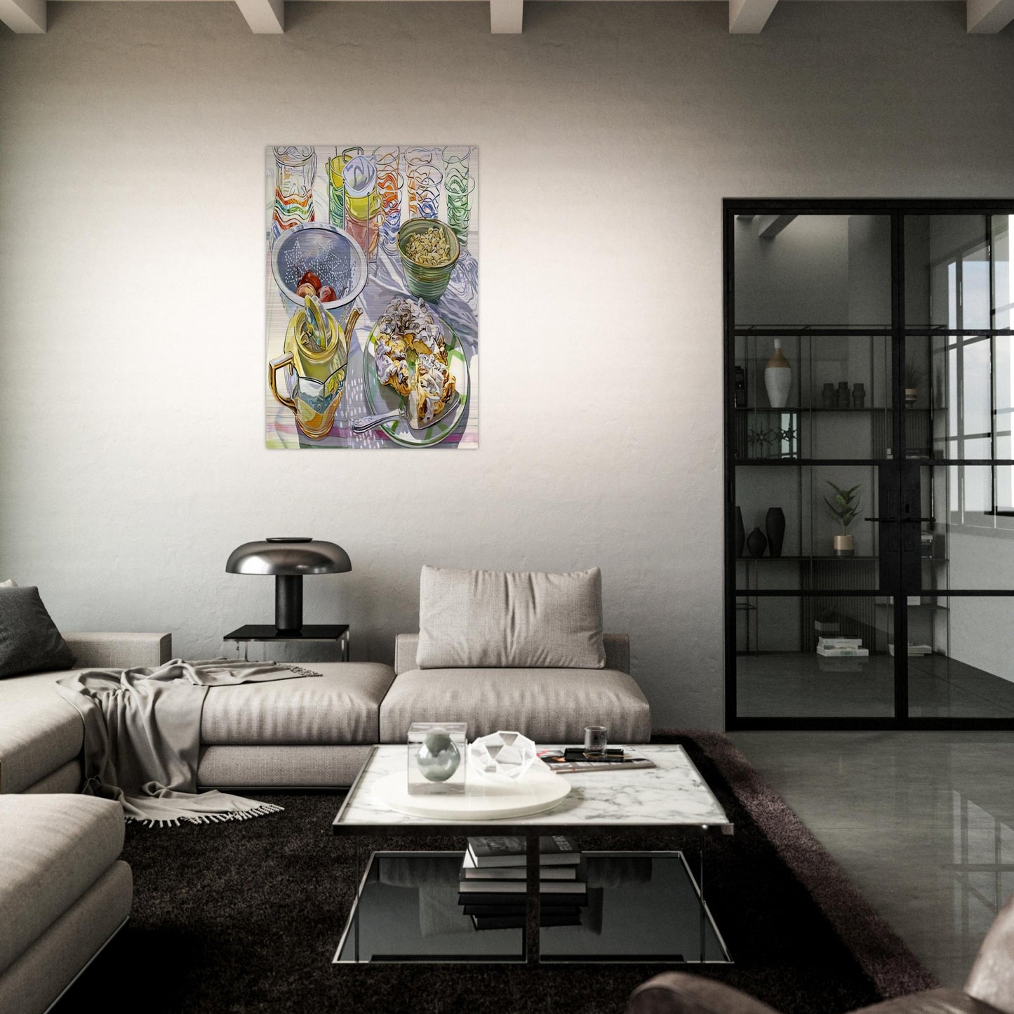 COFFEE CAKE 2003 - Janet Fish Brushed Aluminum Print - 70x100 cm / 28x40 inches | Janet Fish Aluminum Print | Janet Fish Prints