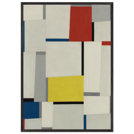 Relational Painting 65 - 1953 - Fritz Glarner 70x100 cm / 28x40 inches Framed Art Print – Black Wooden Frame