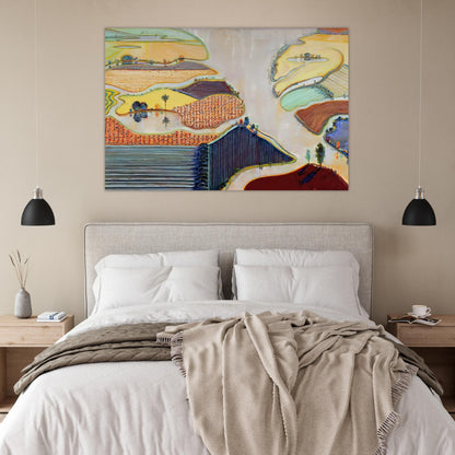 Delta Farms - 1996 - Wayne Thiebaud Art Prints - 100x150 cm / 40x60″ inches | Wayne Thiebaud Poster | Wayne Thiebaud Prints