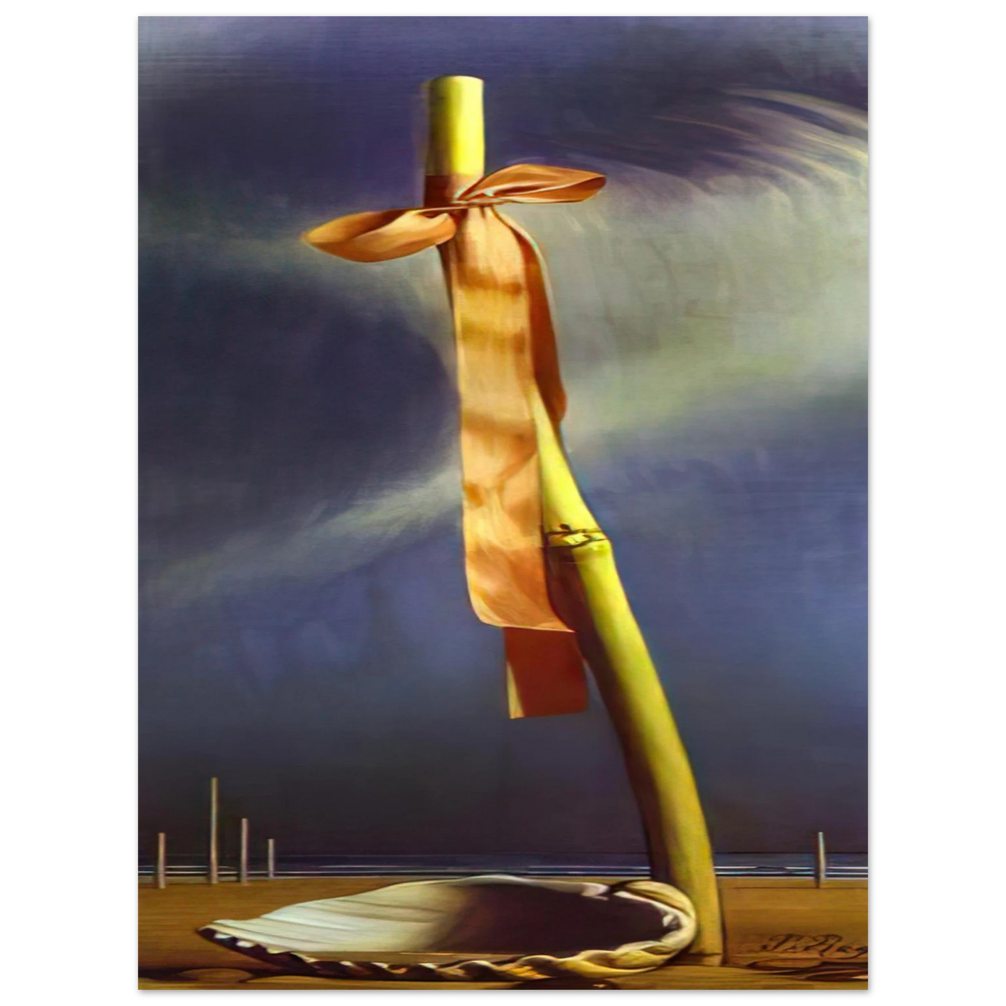 Salvador Dali - PINK KNOT AND SHELL ON THE SEASHORE  75x100 cm / 30x40inches Fine Art Poster
