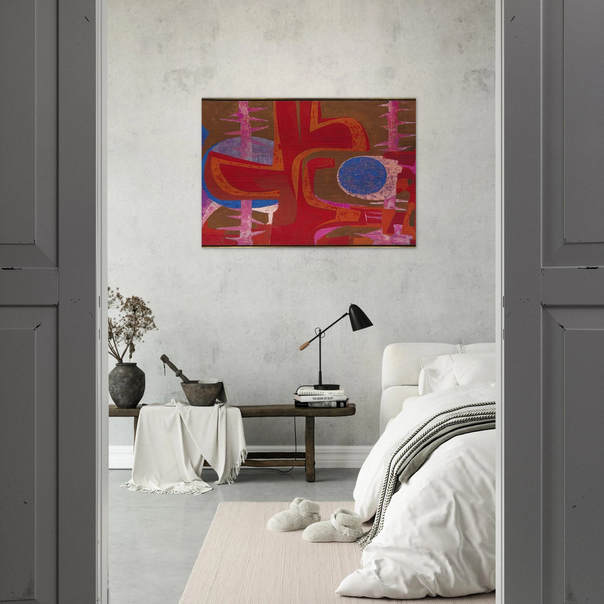 Sobre la tumba de Justino - Pedro Coronel Brushed Aluminum Print - 70x100 cm / 28x40 inches | Pedro Coronel Aluminum Print | Pedro Coronel Prints