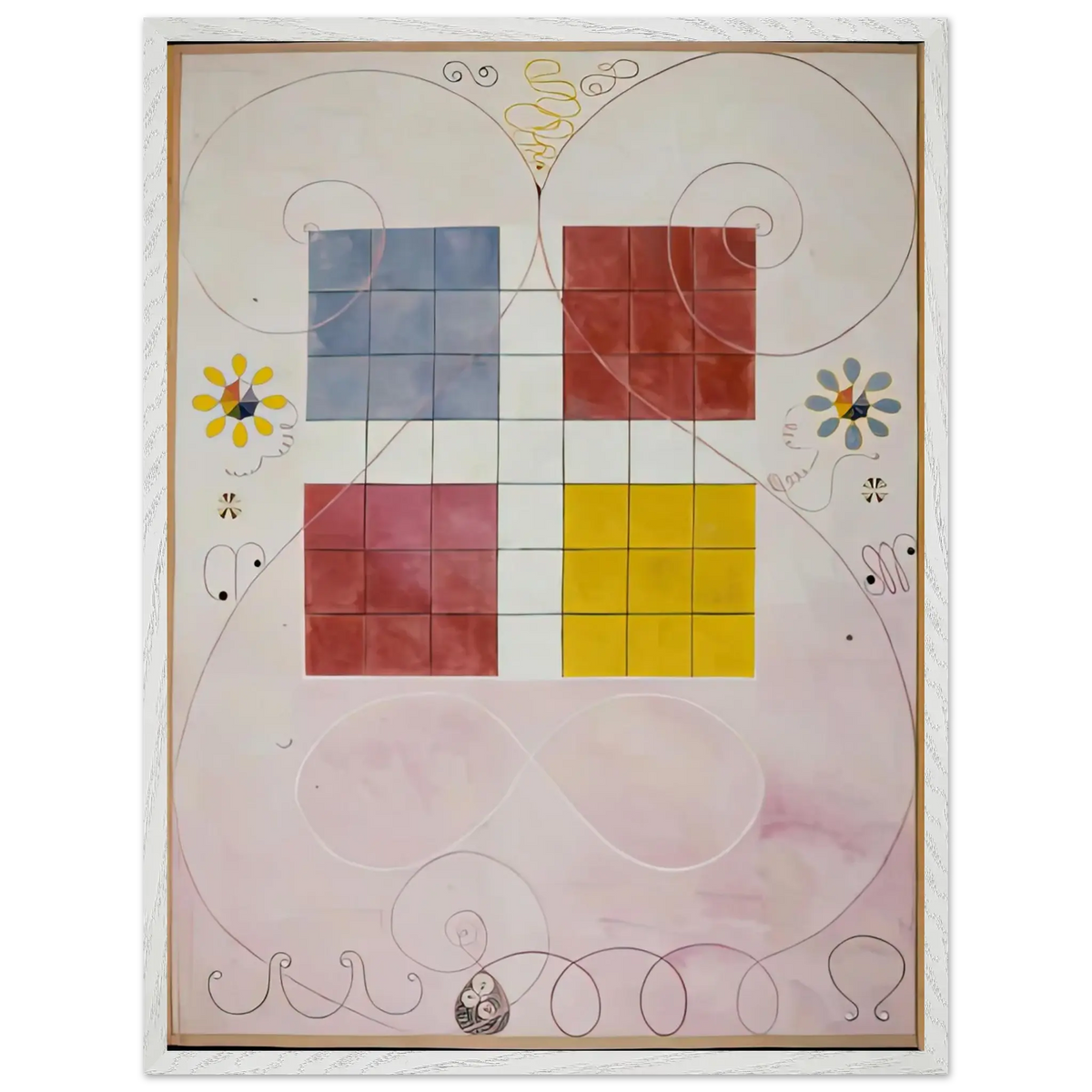 Hilma af Klint - DE TIO ST RSTA N 10 ALDERDOMEN 1907 Wall art - 20x25 cm / 8x10 Inches - Premium Wooden Framed Poster With Fine Art Paper - Wood frame