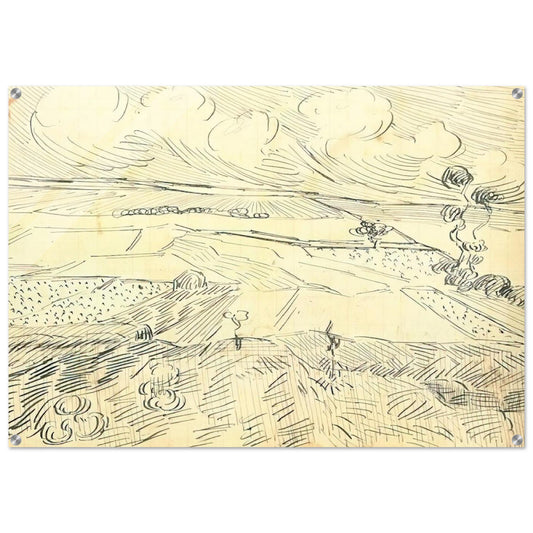 Wheat Fields - Vincent van Gogh Acrylic Print - 70x100 cm / 28x40″ inches | Vincent van Gogh Wall Art | Vincent van Gogh Prints