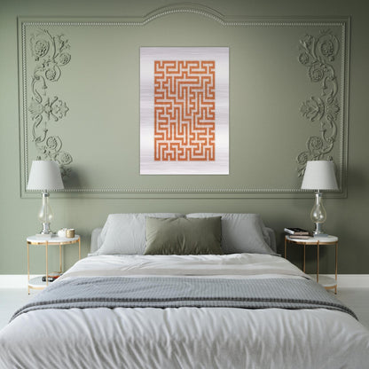 RED MEANDER II 1971 - Anni Albers Brushed Aluminum Print - 70x100 cm / 28x40 inches | Anni Albers Aluminum Print | Anni Albers Prints