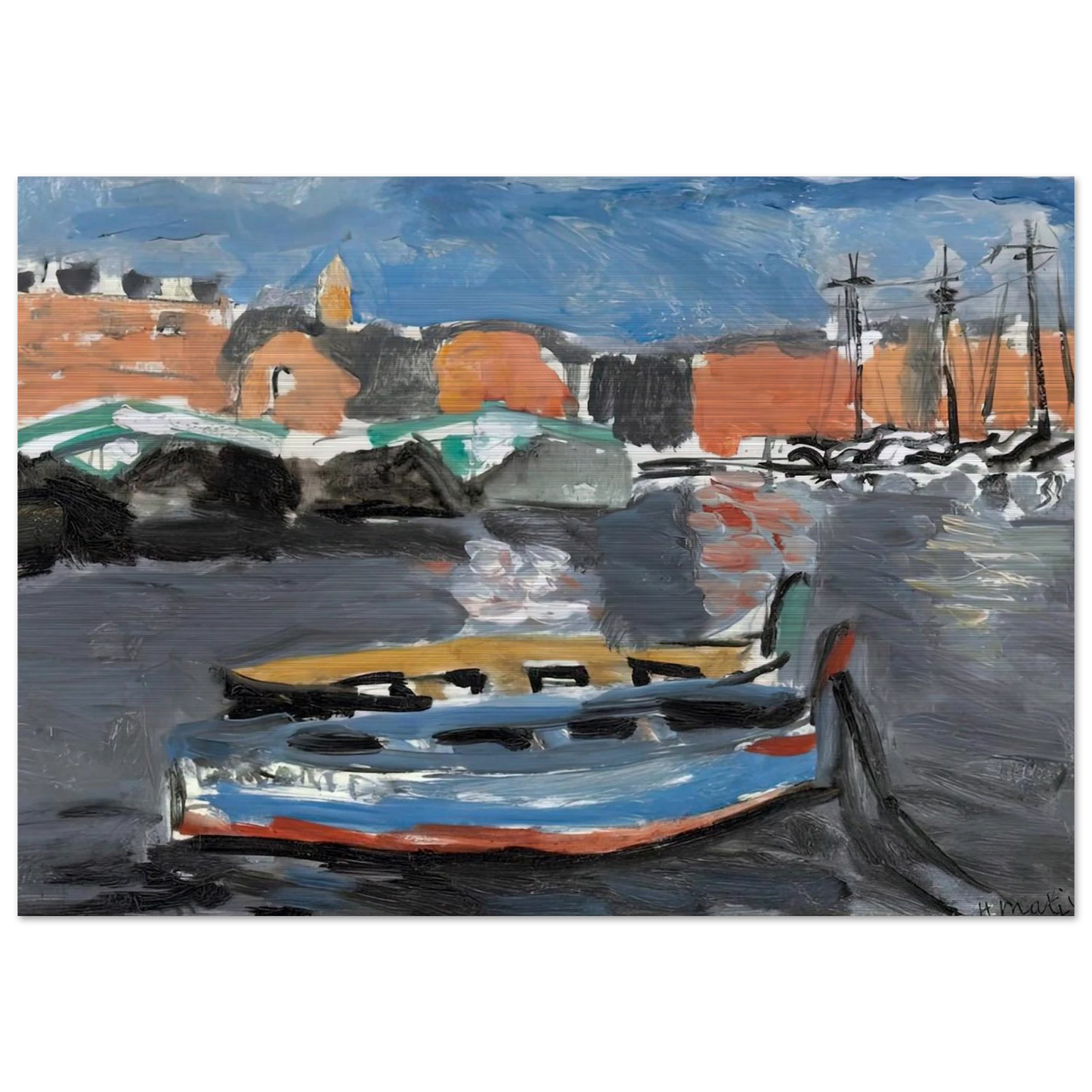 PORT DE MARSEILLE 1917 - Henri Matisse Brushed Aluminum Print - 70x100 cm / 28x40 inches | Henri Matisse Aluminum Print | Henri Matisse Prints