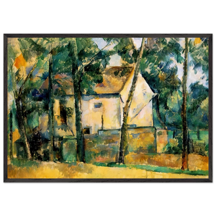House and Trees - Paul Cezanne 70x100 cm / 28x40 inches Framed Art Print – Black Wooden Frame