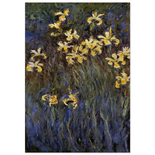 The Yellow Irises - claude monet Brushed Aluminum Print - 70x100 cm / 28x40 inches | claude monet Aluminum Print | claude monet Prints