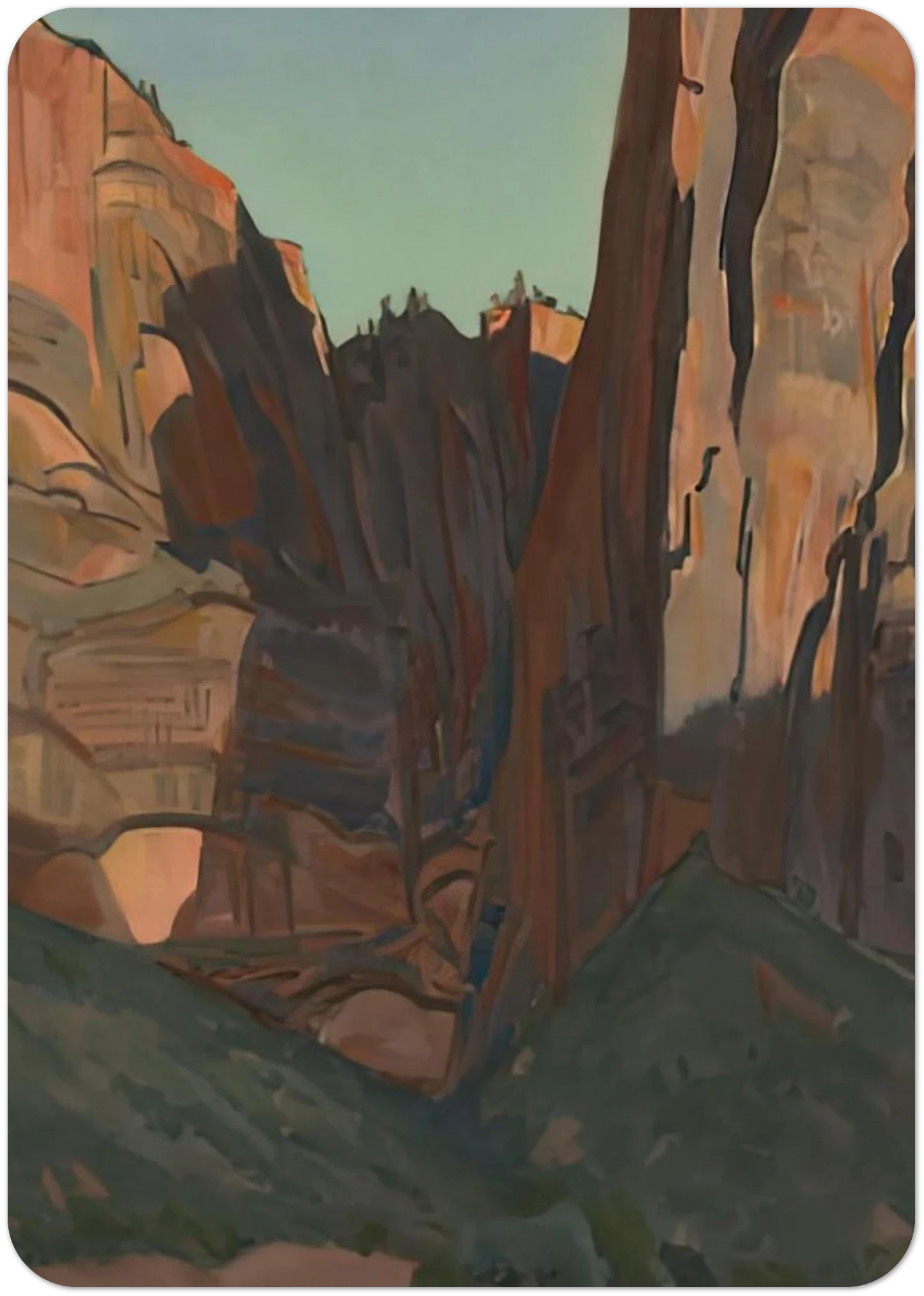 NOTCH IN THE WALL ZION NATIONAL PARK AUGUST 1933 1933 By Maynard Dixon Pack of 10 Post Cards | Maynard Dixon Post Cards | A6 (10.5 x 14.8 cm) - 4.1 x 5.8 inches