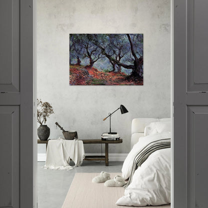 Grove of Olive Trees in Bordighera - claude monet Brushed Aluminum Print - 70x100 cm / 28x40 inches | claude monet Aluminum Print | claude monet Prints