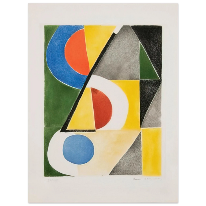 Sonia Delaunay - ABSTRACT COMPOSITION WITH TRIANGLES AND SEMICIRCLES  75x100 cm / 30x40inches Fine Art Poster