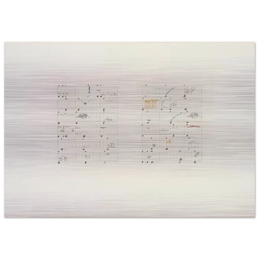 Score Without Parts 40 Drawings by ThoreauTwelve Haiku - 1978 - John Cage Brushed Aluminum Print - 70x100 cm / 28x40 inches | John Cage Aluminum Print | John Cage Prints