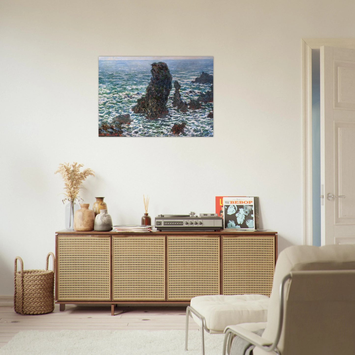 The Pyramids of Port Coton, Belle-Ile-en-Mer - claude monet Brushed Aluminum Print - 70x100 cm / 28x40 inches | claude monet Aluminum Print | claude monet Prints