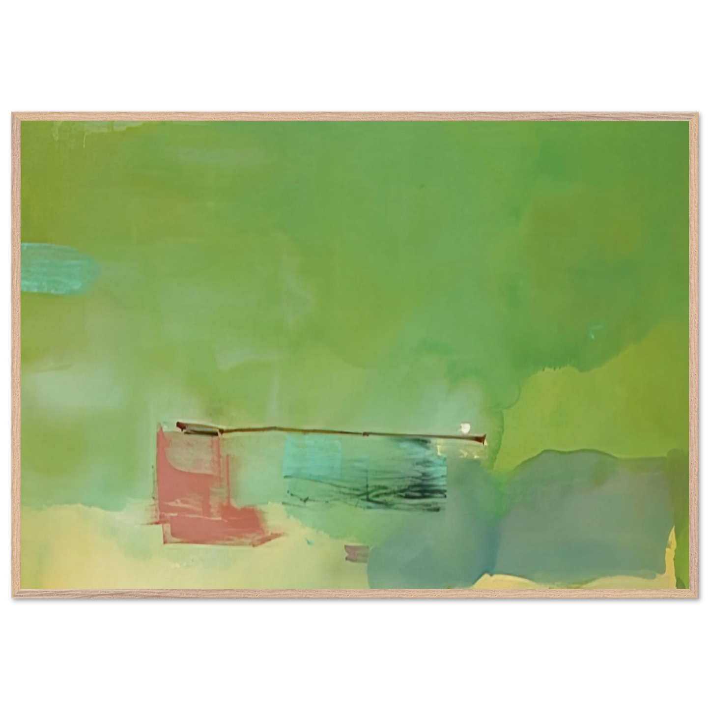 Helen Frankenthaler - Springscape - 1975 Wall art - A1 (59.4 x 84.1  cm) - Premium Wooden Framed Poster With Fine Art Paper-canvas - Wood frame