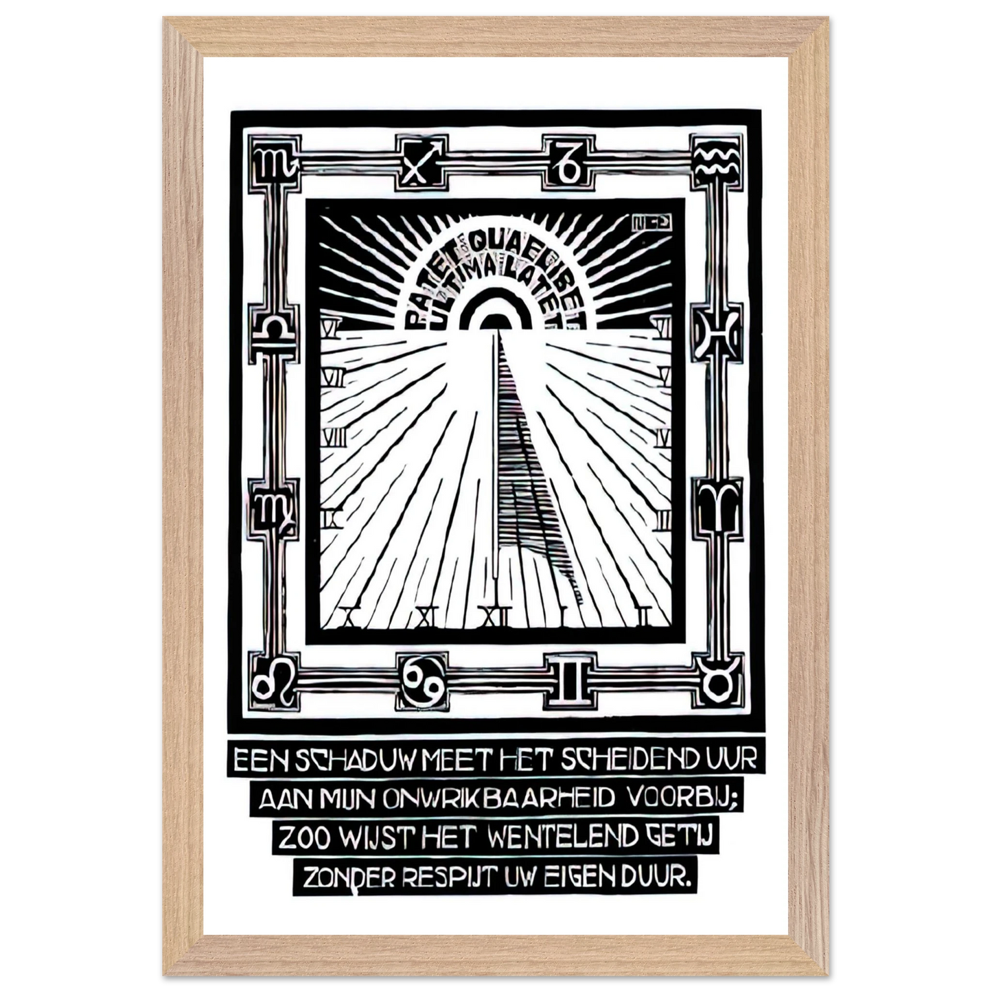 MC Escher - SUNDIAL XXIV EMBLEMATA REJECTED PLATE 1931 Wall Art - 60x80 cm / 24x32 inches - Fine Art Poster - -