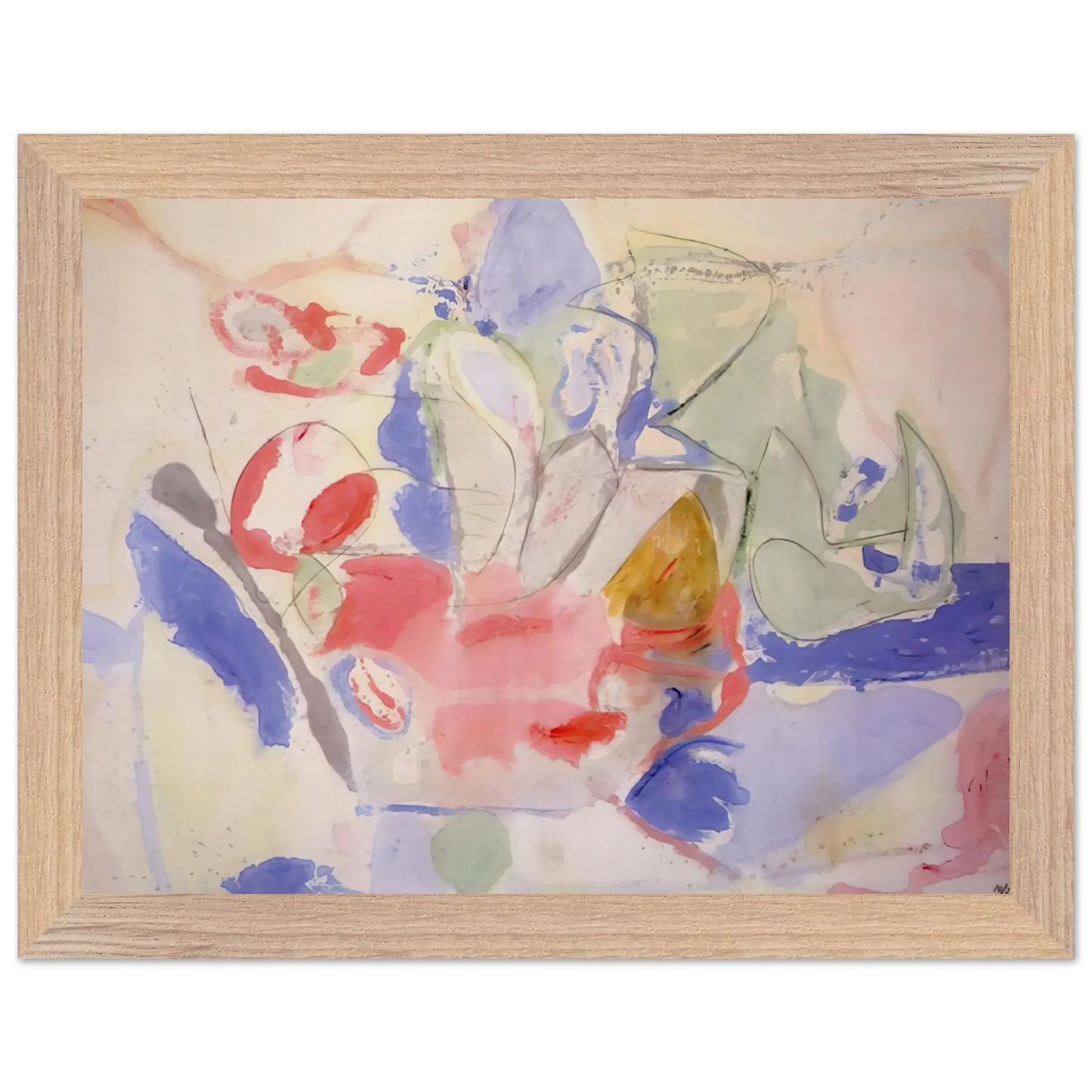 Helen Frankenthaler - Mountains and Sea - 1952 Wall art - A2 (42 x 59.4  cm) - Premium Wooden Framed Poster With Fine Art Paper - Black frame