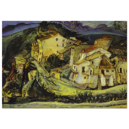 HOUSES OF CAGNES - Chaim Soutine Brushed Aluminum Print - 70x100 cm / 28x40 inches | Chaim Soutine Aluminum Print | Chaim Soutine Prints