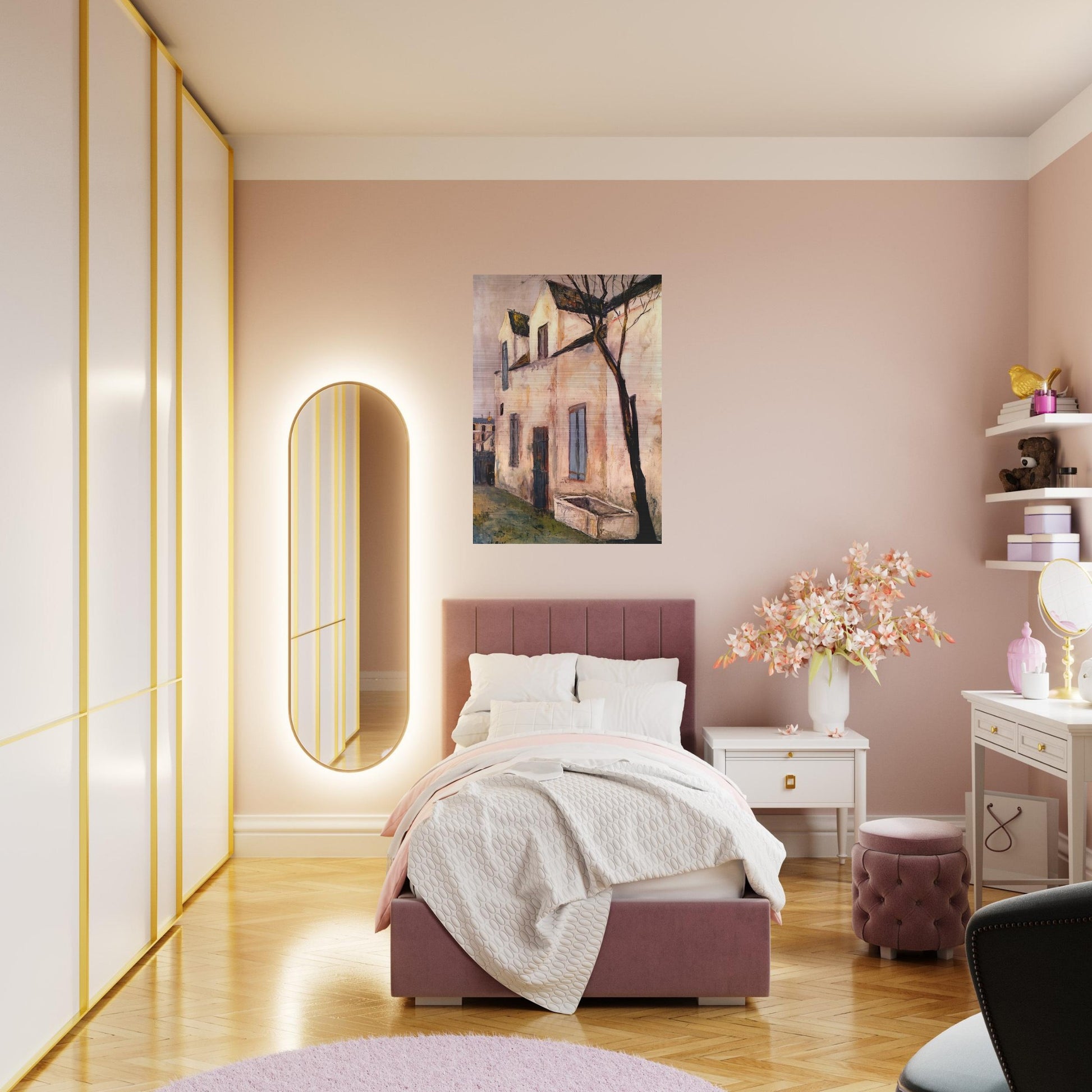 THE DEBRAY FARM - Maurice Utrillo Brushed Aluminum Print - 70x100 cm / 28x40 inches | Maurice Utrillo Aluminum Print | Maurice Utrillo Prints