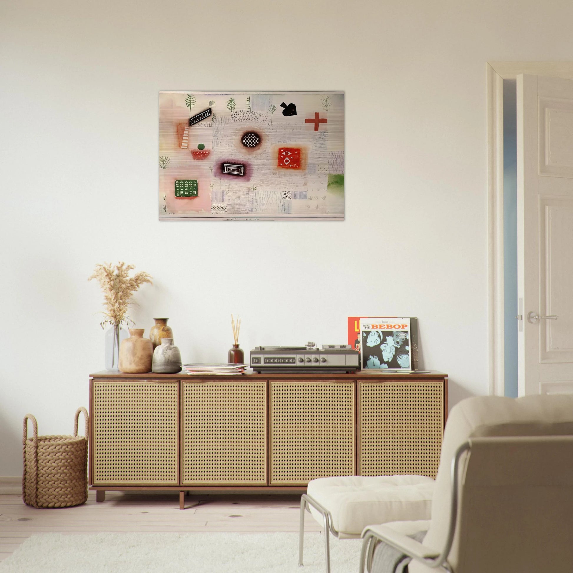 PLACE SIGNS 1926 - Paul Klee Brushed Aluminum Print - 70x100 cm / 28x40 inches | Paul Klee Aluminum Print | Paul Klee Prints