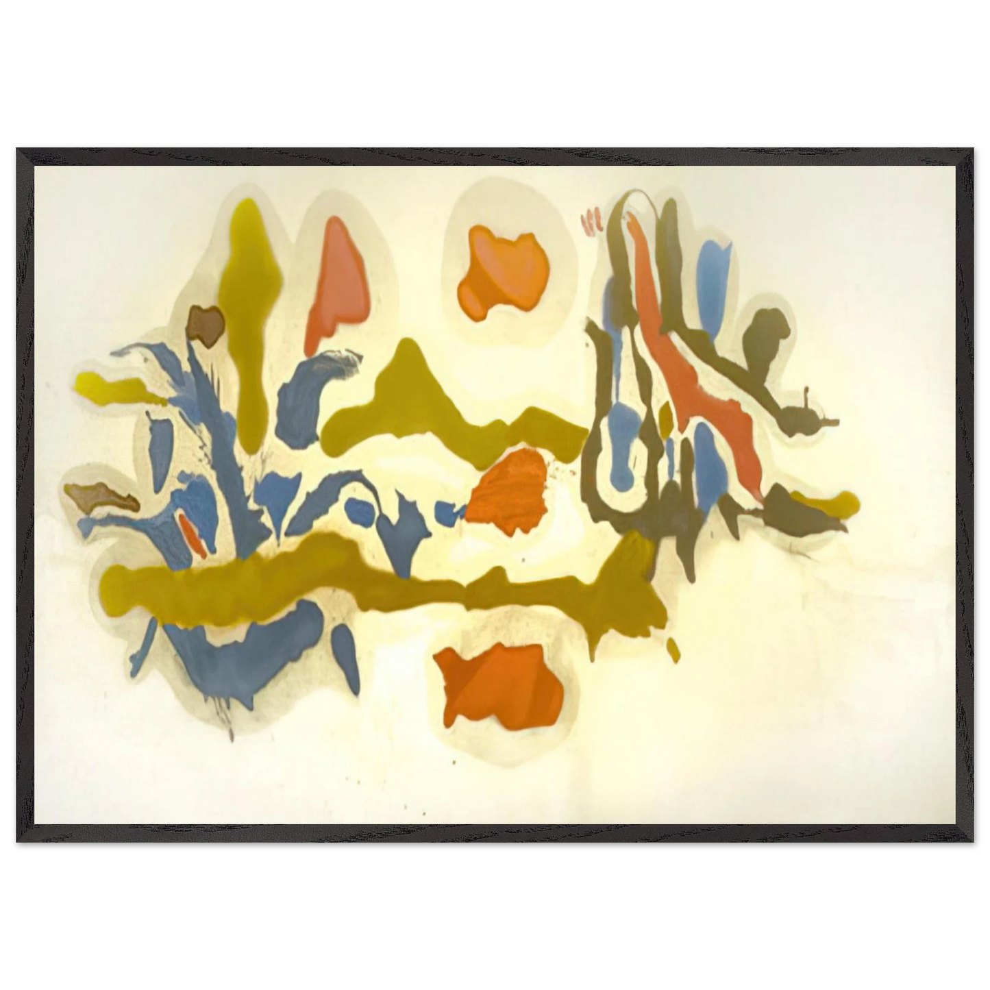 Helen Frankenthaler - Seascape with Dunes - 1962 Wall art - 20x25 cm / 8x10 inches - Premium Wooden Framed Poster With Fine Art Paper-canvas - Black frame