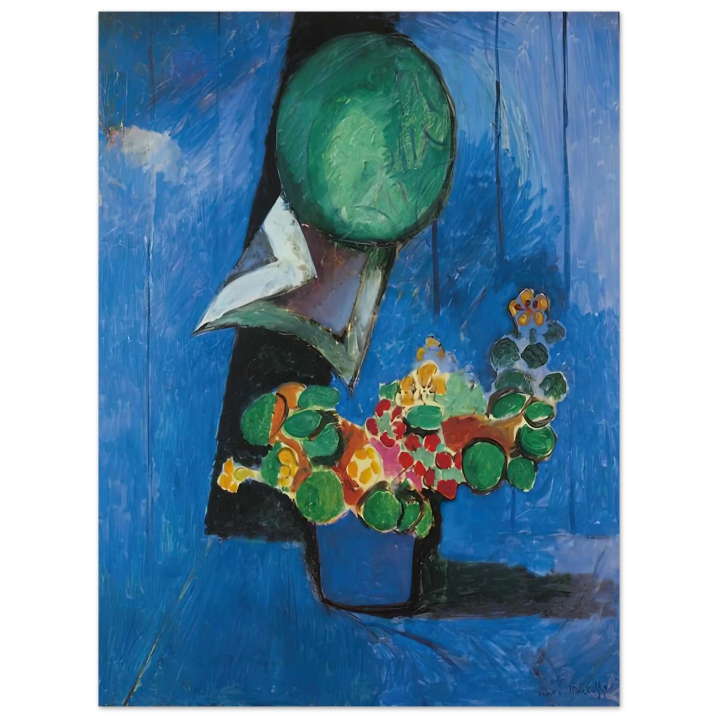 Henri Matisse - FLOWERS AND CERAMIC PLATE 1913  75x100 cm / 30x40inches Fine Art Poster