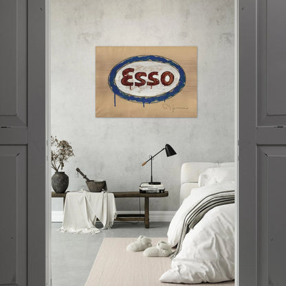Esso - Pop Art - Mario Schifano Brushed Aluminum Print - 70x100 cm / 28x40 inches | Mario Schifano Aluminum Print | Mario Schifano Prints