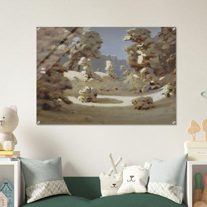 Winter. Sunlight on The Hoar Frost - Arkhyp Kuindzhi Acrylic Print - 70x100 cm / 28x40″ inches